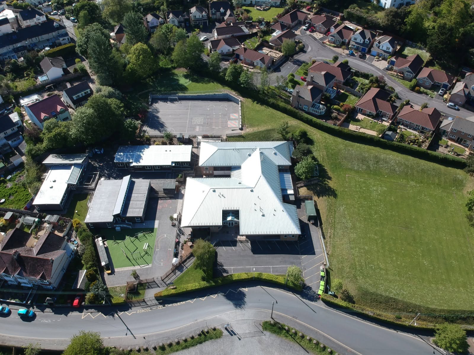 Aerial photo of school